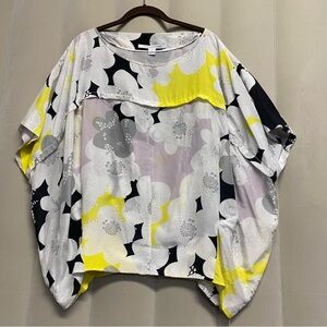Diane von Furstenberg DVF Women’s Top Large 100% Silk Floral Abstract Feminine